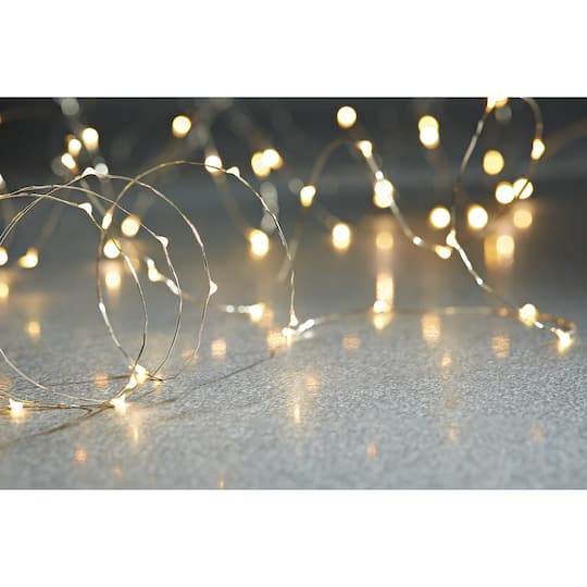 40ct Warm White Silver Wire Led String Lights By Ashland Michaels Michaels Christmas Lights Battery Operated